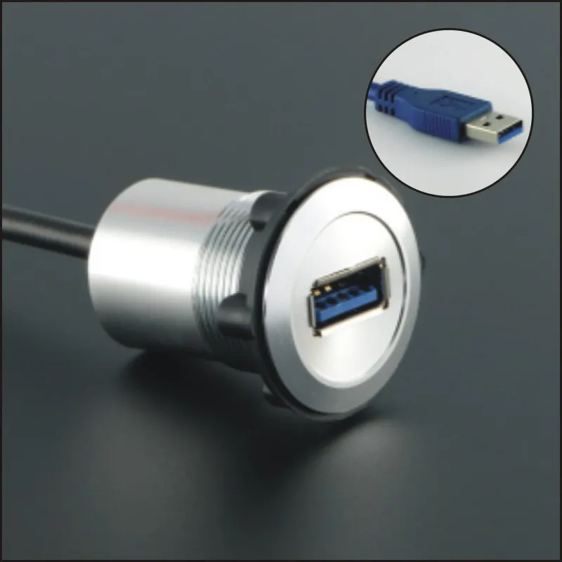 Разъем USB3.0/Разъем USB3.0 22 мм с креплением на панель A MALE удлинительным кабелем (60 см