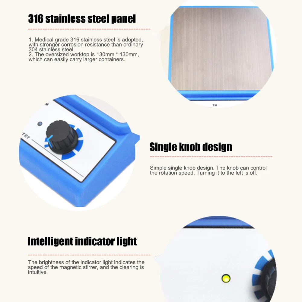 Magnetic Stirrer Magnetic Stirrer Stainless Steel Magnetic Mixer with Stir Bar 3000mL Laboratory Equipment Lab Experiment GK99