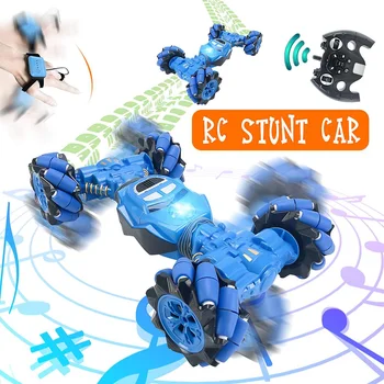 

360 Rotation Gesture Control Double Sided Stunt Car for Kids Light Music RC Stunt Car Watch Control Distortion Climbing Toy Car
