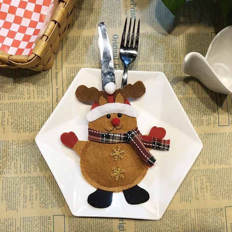 

Funny Christmas And New Year Decor Cutter Fork Bag Table Cutlery Cover Bag Hot