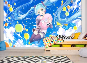 

[Self-Adhesive] 3D Hatsune Miku 256912233 Japan Anime Wall Paper mural Wall Print Decal Wall Murals