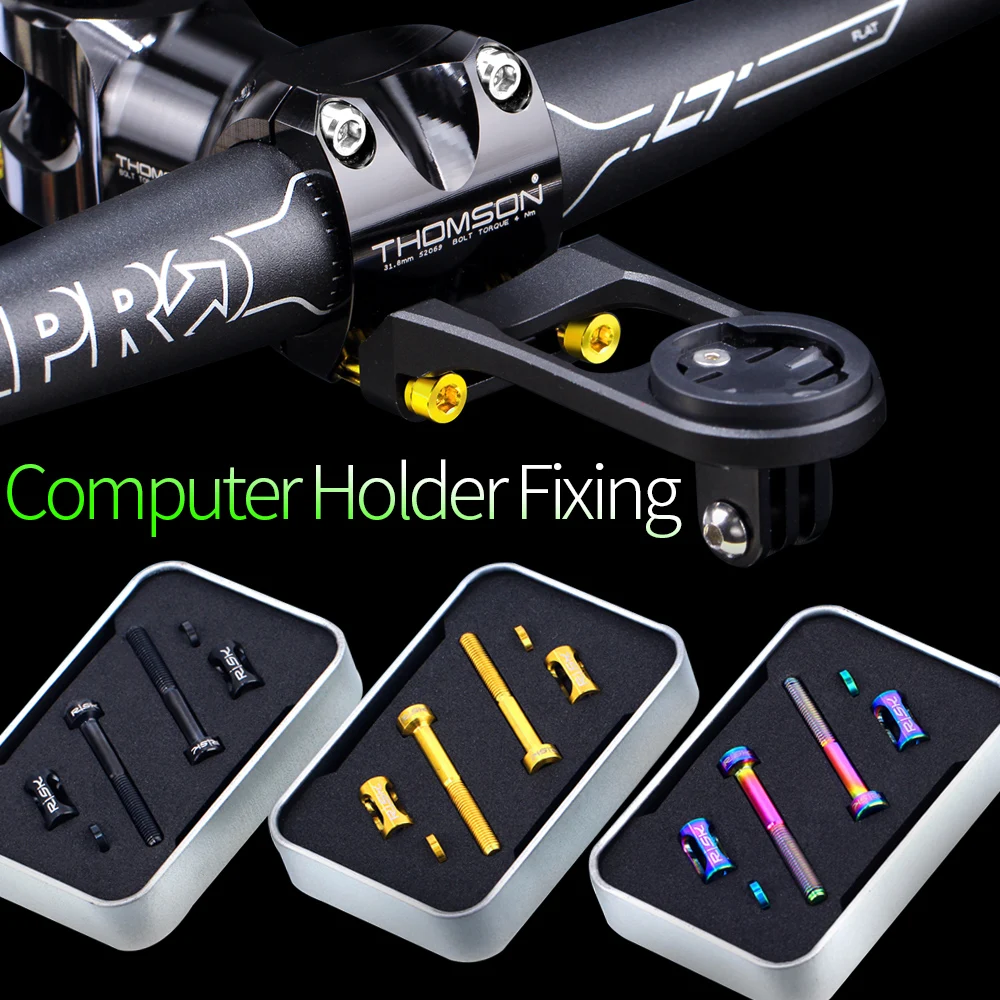 Risk 6pcs//Box M5x40mm Titanium Bike Computer Holder Fixed Bolts Screws Hollowed