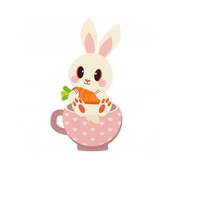 Teacup Bunny Brithday Layering Cutting Die Embossing Cuts Scrapbook Paper Craft Knife Mould Blade Punch Stencils Dies | Дом и сад