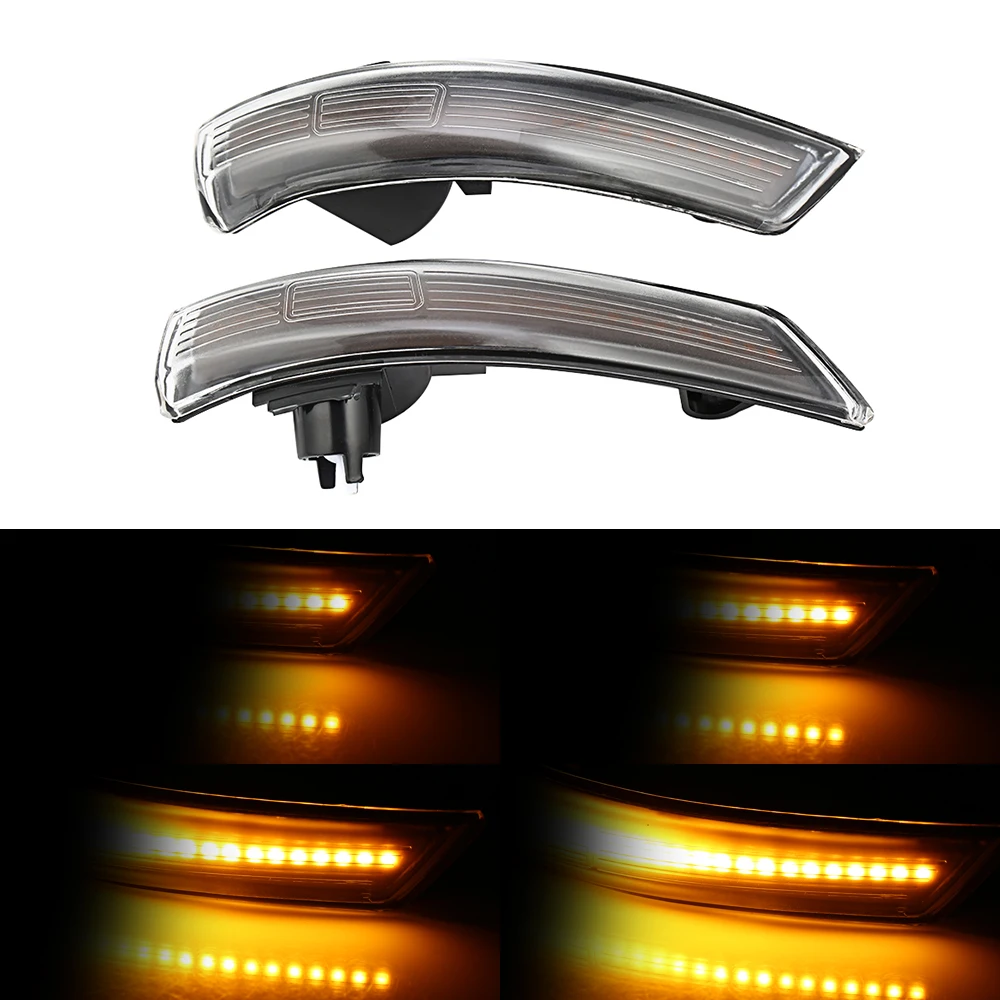 

2 pieces Dynamic Turn Signal Light LED Side Wing Rearview Mirror Indicator Blinker Repeater Light For Ford Focus 2012-