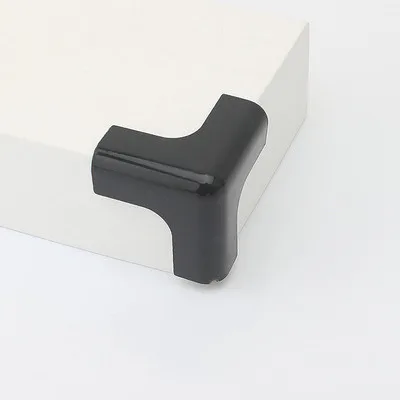 4 Pcs Baby Safety Anti-collision corner T Shape Candy Colors Dining Table Bed Protector Cover Waterproof Children Furniture black
