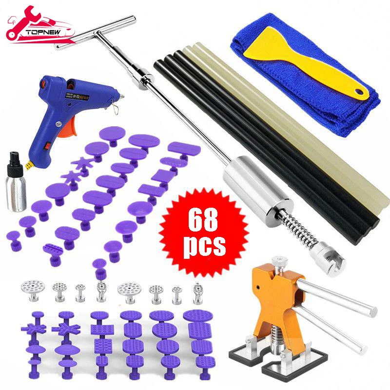 

68pcs Auto Dent Remover Paintless Car Dents Repair Kit Included Slide Hammer for Hail Damage Door Dings All Car Dents