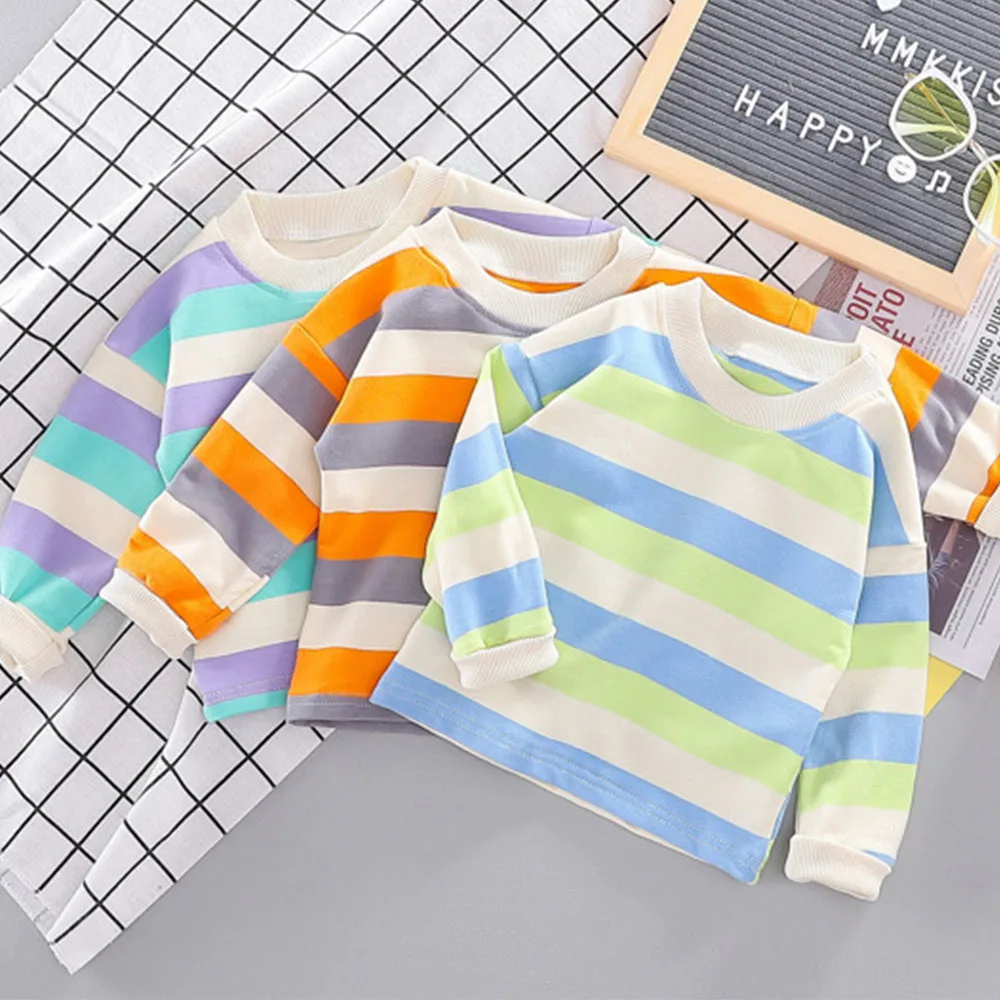 AmyaBaby/комплекты одежды для детей Одежда для мальчиков футболка в полоску с длинными рукавами+ штаны весенняя одежда для малышей из 2 предметов комплект одежды для мальчиков на день рождения