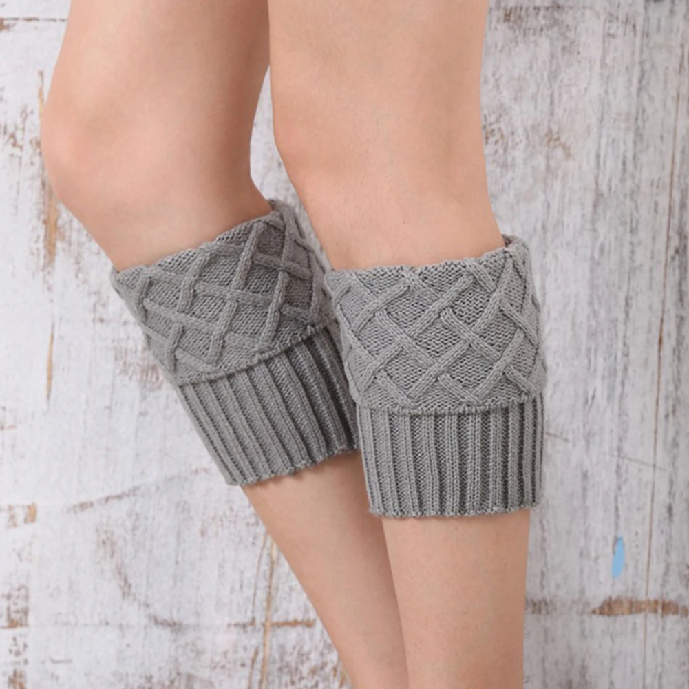 Теплые носки для зимы, носки, сапоги, женские зимние вязаные сапоги, теплые эластичные однотонные сапоги, носки с манжетами