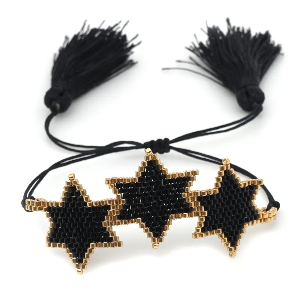 JOYE модный регулируемый браслет miyuki pulsera широкий браслет черная кисточка breslet женские браслеты лучшие друзья