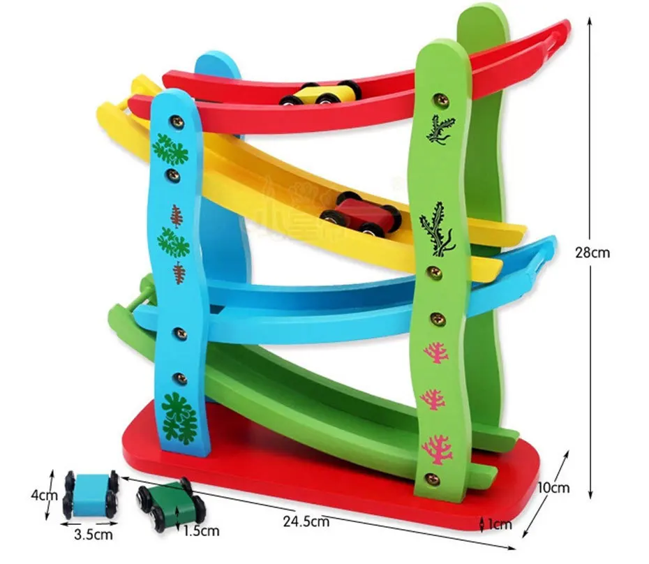 

Children Early Childhood Educational Toy Gliding Elasticity Scooter Wooden Scooter Roller Coaster Luge