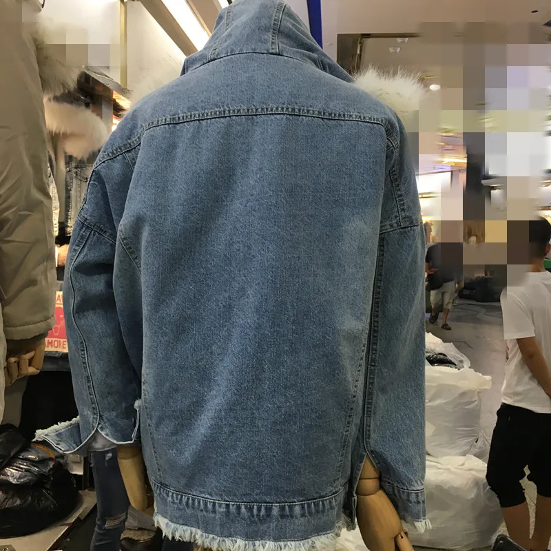 Зимний стиль, корейский стиль, с капюшоном, большой меховой воротник ...