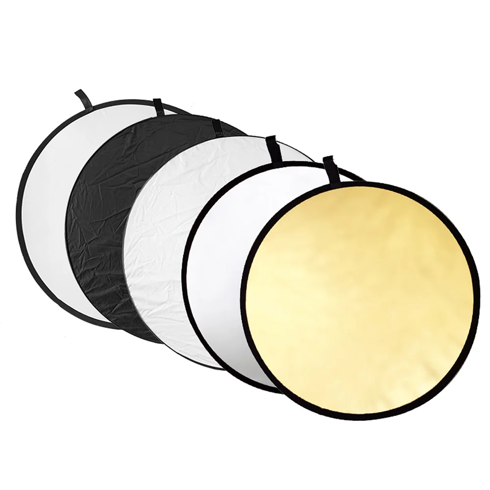 60/80/110cm 5in1 Round Photography Reflector For Studio Gold Silver