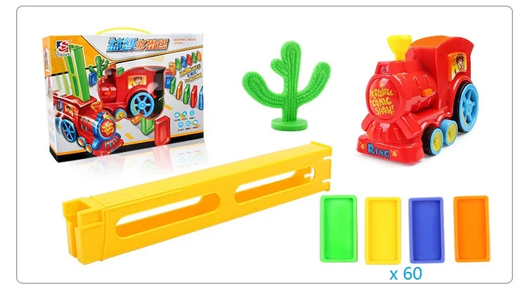 Автоматический домино строительные блоки кирпичная игрушка поезд автомобиль со звуком светильник Лифт трамплин мост катапульта набор подарок для детей