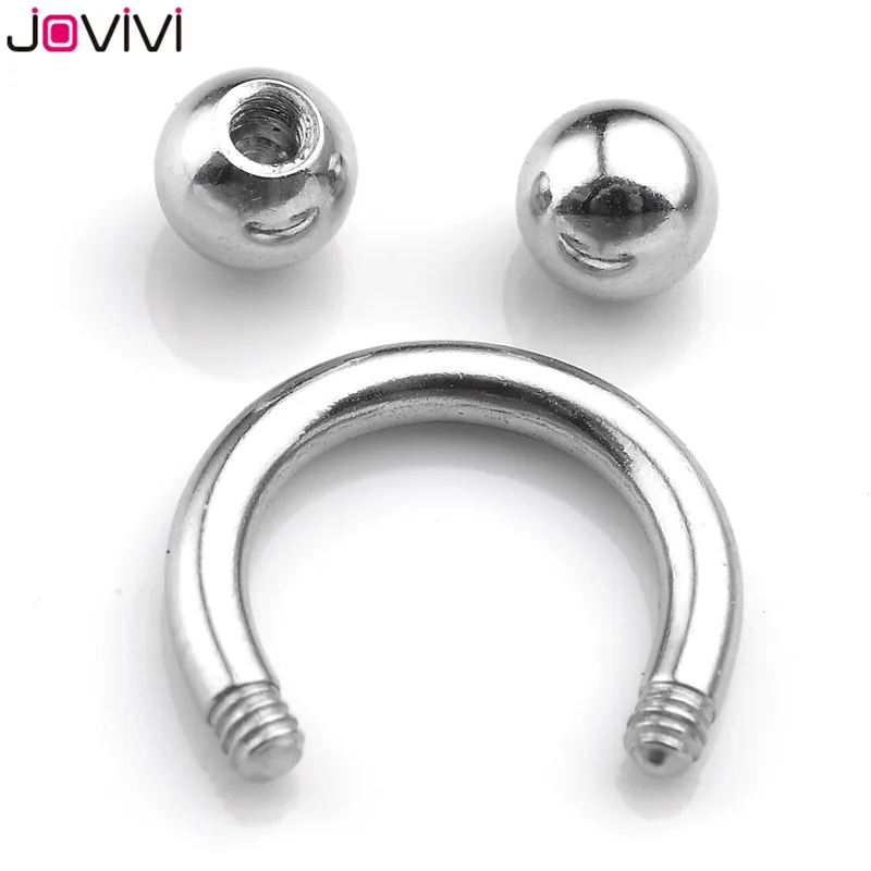 Jovivi, 2 шт., 14 г(1,6 мм), нержавеющая сталь, в плену, Круглый обруч, кольцо для носа, перегородка ухо, шпильки, многофункциональные, пирсинг, ювелирные изделия