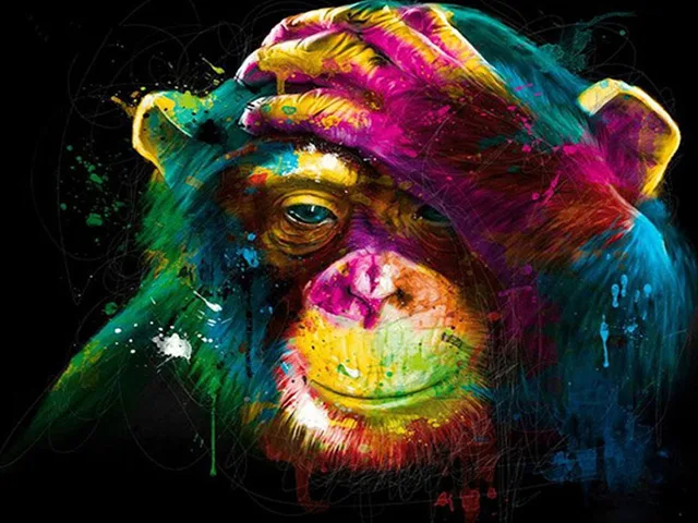 DIY Diamond Painting Monkey Cross Stitch Kits 5D Diamond Embroidery Animals Mosaic Picture of Rhinestones Home Decor 