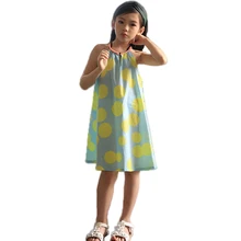 Повседневное элегантное хлопковое платье в горошек для девочек пляжное летнее платье принцессы На Бретельках Детский сарафан в стиле бохо одежда для детей 3, 4, 6, 8, 10 лет