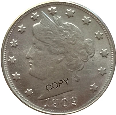1909 США 32 монеты LIBERTY HEAD никель пять центов копии монет - Цвет: 1909
