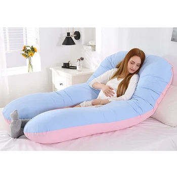 

BESTFull Body Pillow, U-Shaped Maternity Pillow + Blue Pink Jersey Protective Cover