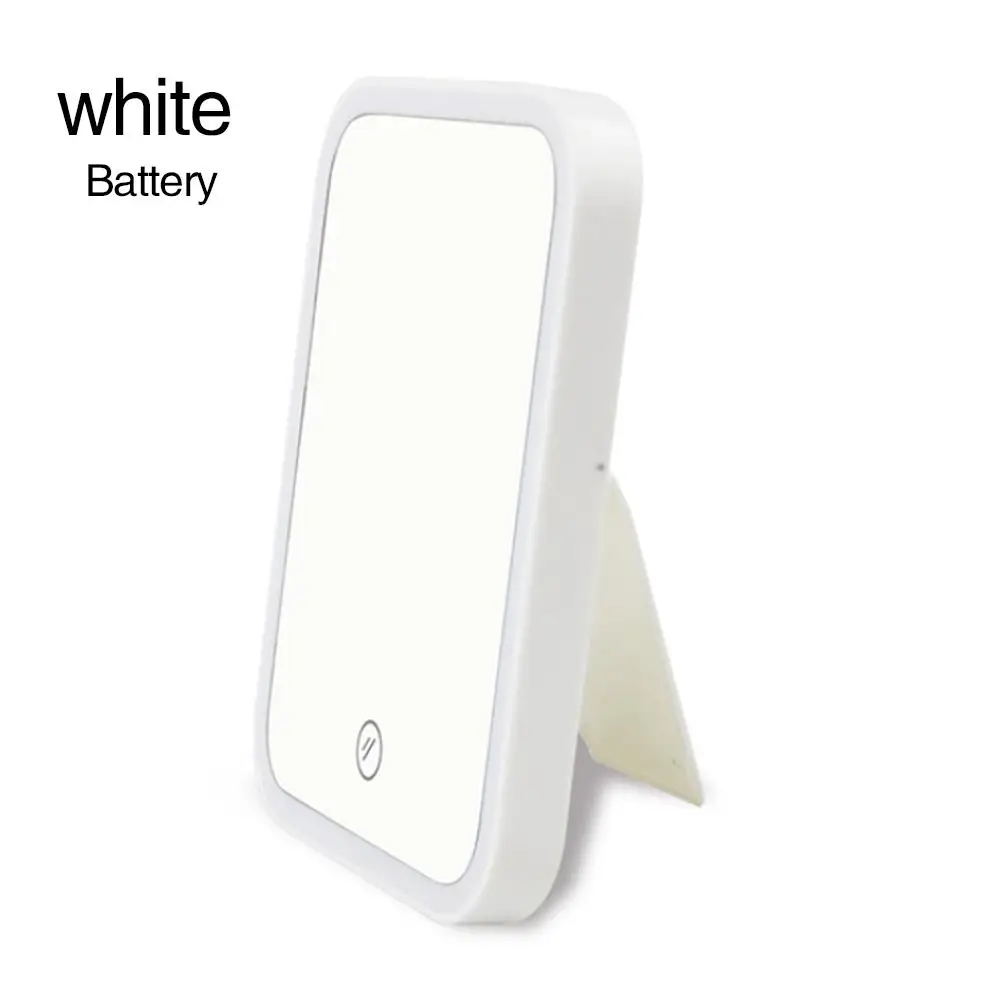 Makeup Mirrors LED Lighted Adjustable Brightness Bathroom Cosmetic Table Mirror Luminous Square Interior Design Gifts