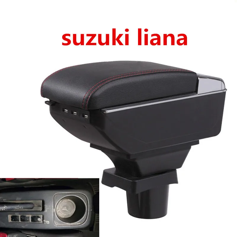 Для Suzuki Liana подлокотник коробка центральный магазин содержание коробка для хранения подлокотник коробка с держатель стакана, пепельница USB интерфейс