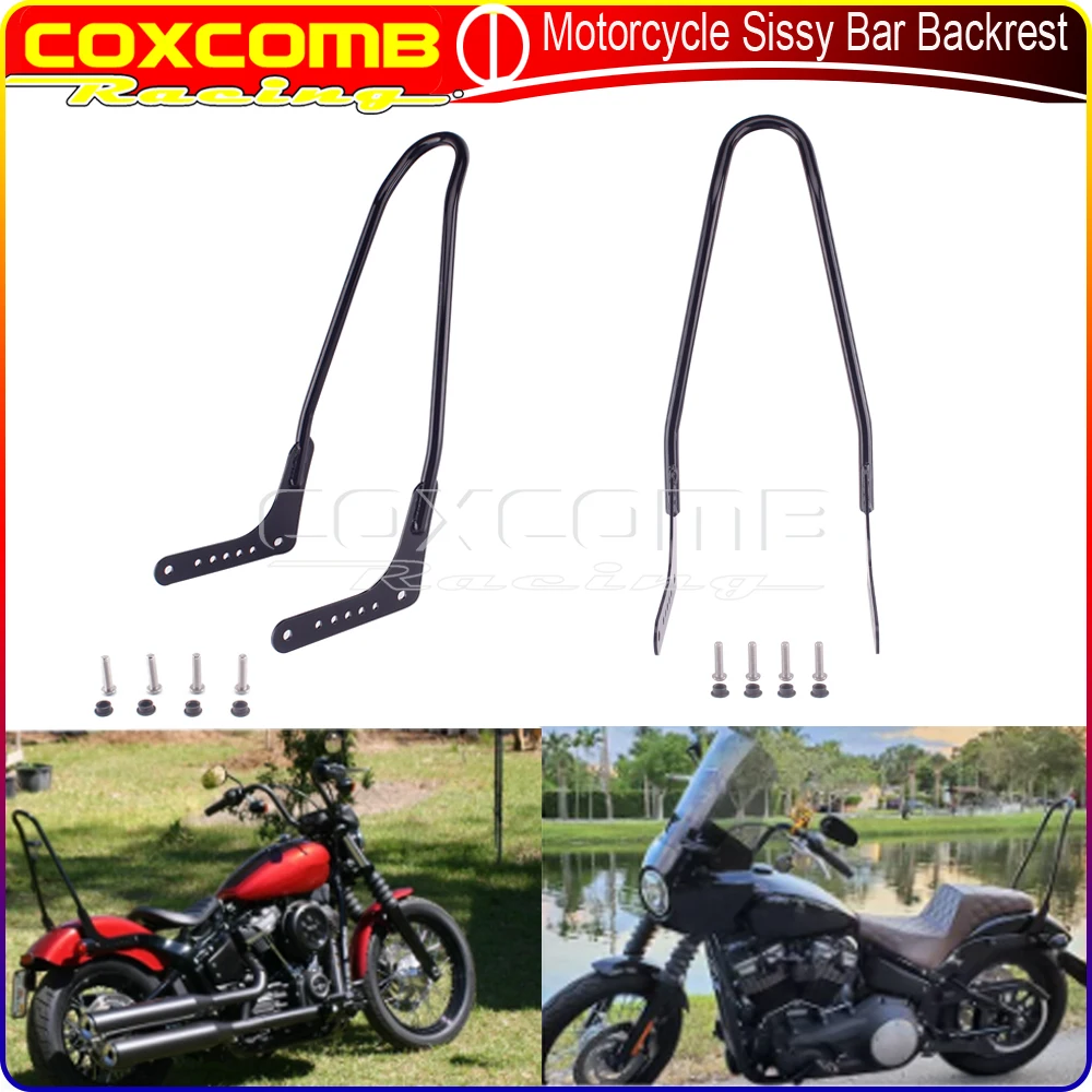

Classic Bobber Motorbike Sissy Bar Backrest Rail Passenger 23" Tall Sissybar For Harley Softail FLSL FLDE FLHC Street Bob FXBB