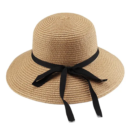 FURTALK летняя шляпа для женщин соломенная шляпа от солнца женские пляжные шляпы с широкими полями UPF УФ упаковываемая Кепка для путешествий chapeu feminino - Цвет: Хаки