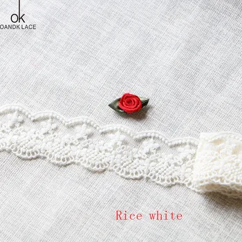 

5 yards 4cm custom-made Beige white lace DIY ornaments decorative wedding dress headdress lace material