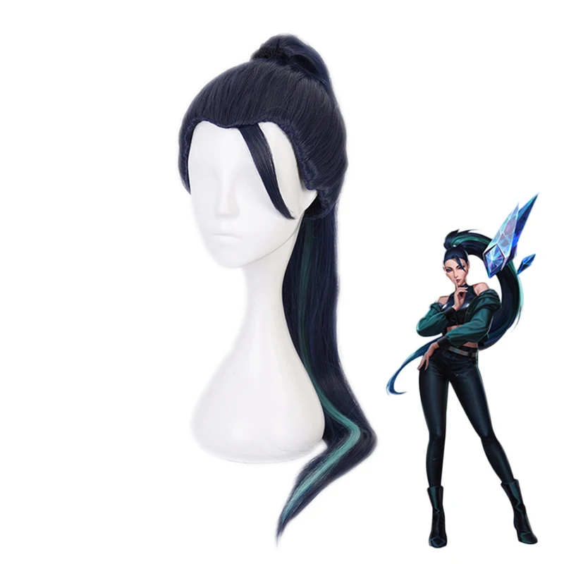 KDA Baddest Kaisa Wig Cosplay Costume Heat Resistant Synthetic Long Ponytail Hair Women Carnival Party Wigs |