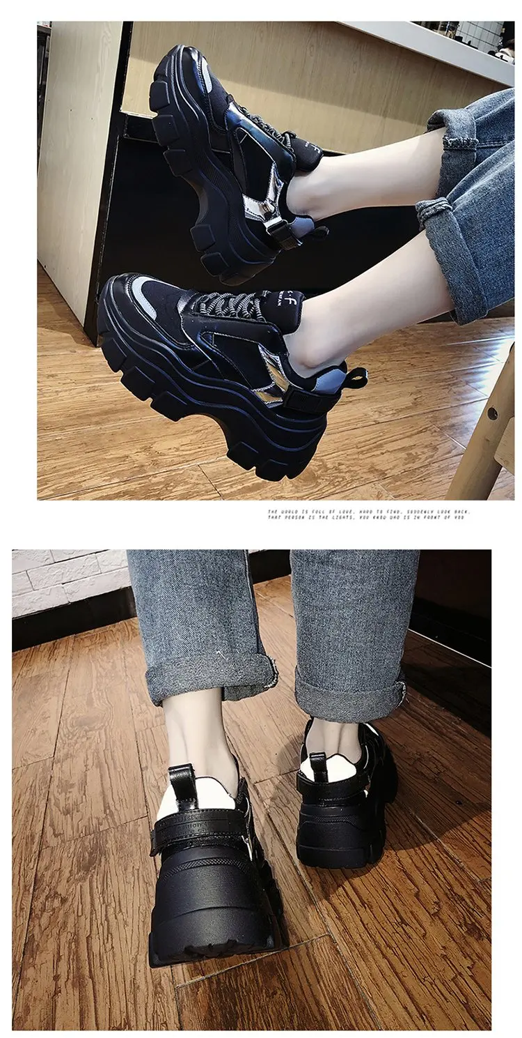 Женские кроссовки-столбики; модная женская обувь на платформе; обувь из вулканизированной кожи со шнуровкой; женские теннисные кроссовки; повседневная обувь; zapatos mujer