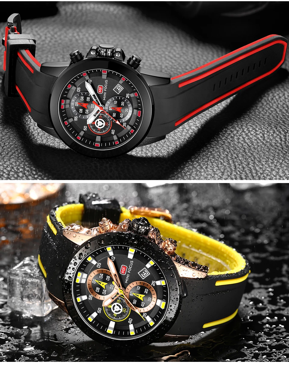 MINIFOCUS модные часы для мужчин водонепроницаемые новые многофункциональные спортивные мужские s часы кварцевые люксовый бренд силиконовый ремешок Relogio Masculino