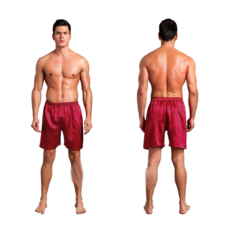 

Silk Beachwear Men 2020 Solid Mens Beach Swim Pants Summer Swimming Trunks Loose Men Swimwear Shorts Running Surfing Sports