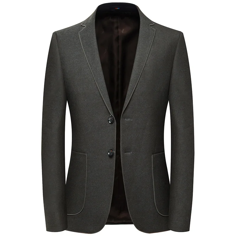 

GustOmerD Nice Tide Autumn Men's Suit Jacket Slim Solid Color Multi-pocket Suit Fashion Casual Long-sleeved Suit Men