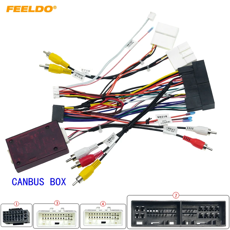FEELDO Car 16Pin Stereo Wiring Harness CANbus Support For Hyundai Elantra/SantaFe/IX45/K3/Sportage/Sorento OEM SPDIF Amplifier | Автомобили