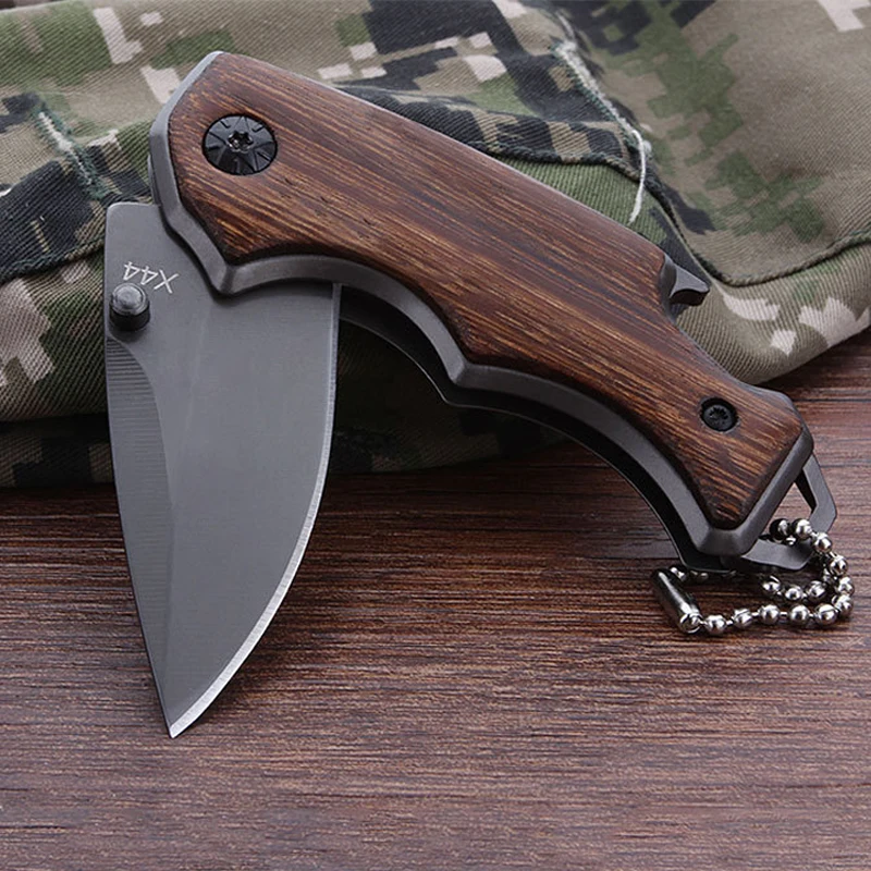 Gray Color 5CR15MOV Blade Knives Keychain Mini Pocket Folding Hunting Knife Tactical Survival Knive