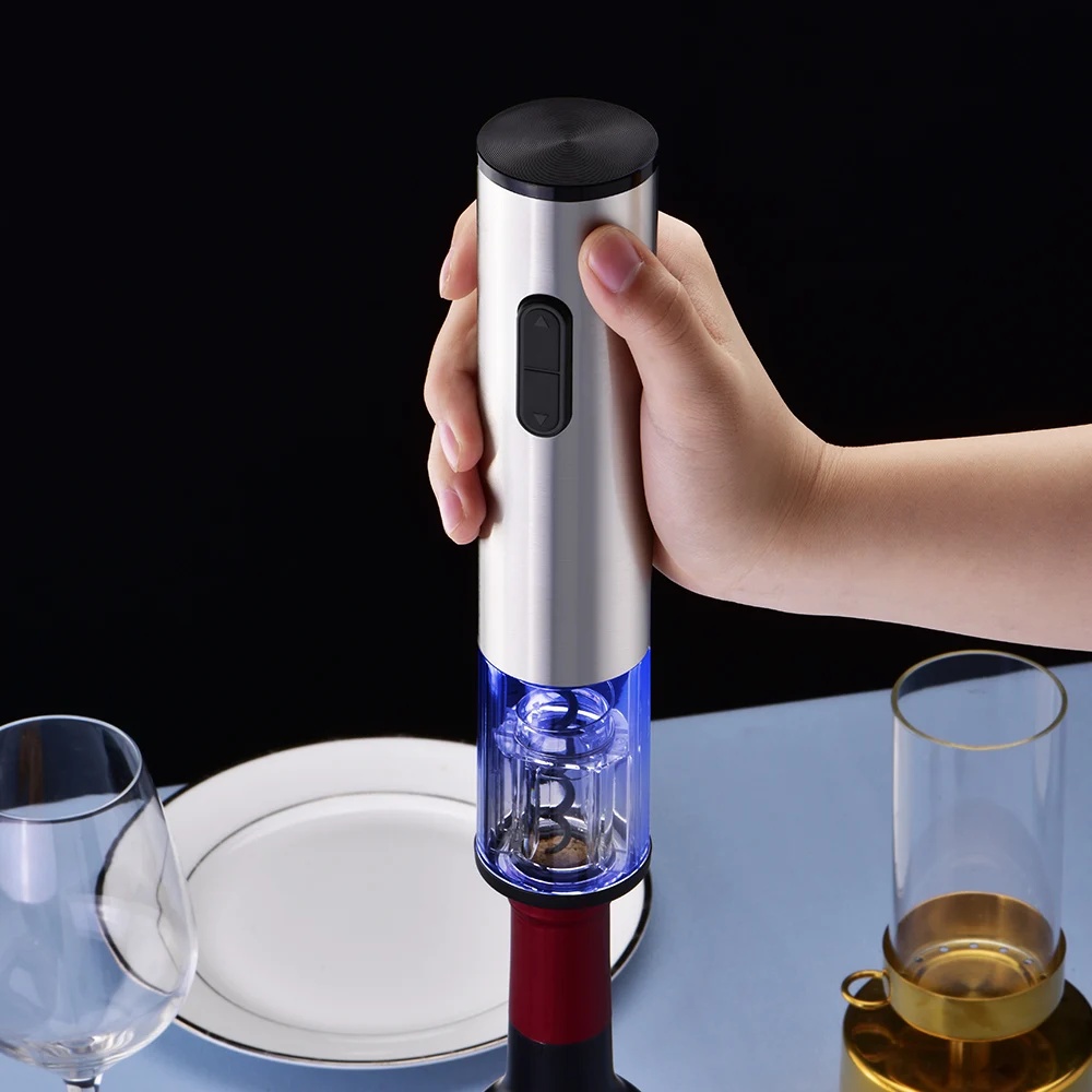 Electric Wine Opener Rechargeable Cordless Automatic Corkscrew with Foil Cutter 
