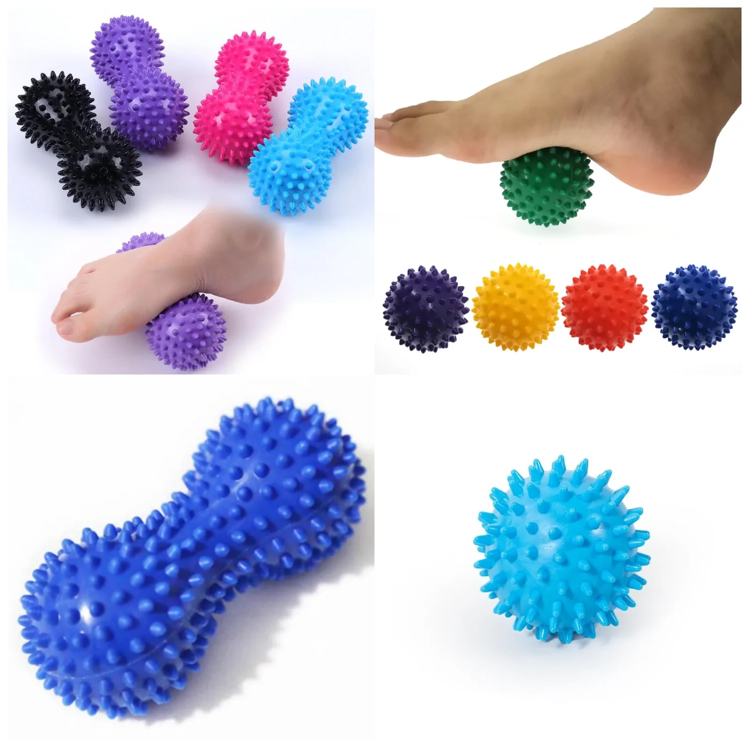 7CM PVC Spiky Massage Ball High Density Yoga Hedgehog Exercise Balls for Reliever Treatment Foot Pain & Plantar Fasciitis 1 PCS for massage ball