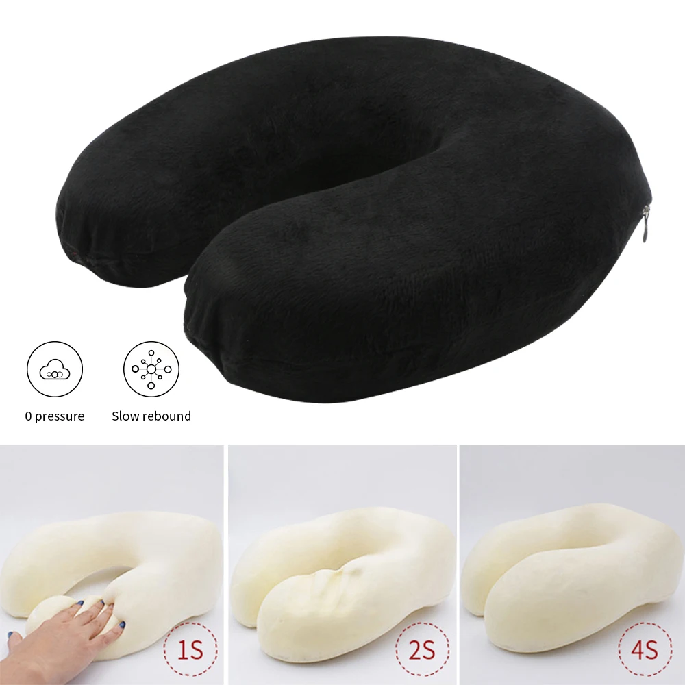 4 Colors Neck U Shape Pillows Memory Foam Pillow For Airplane Neck