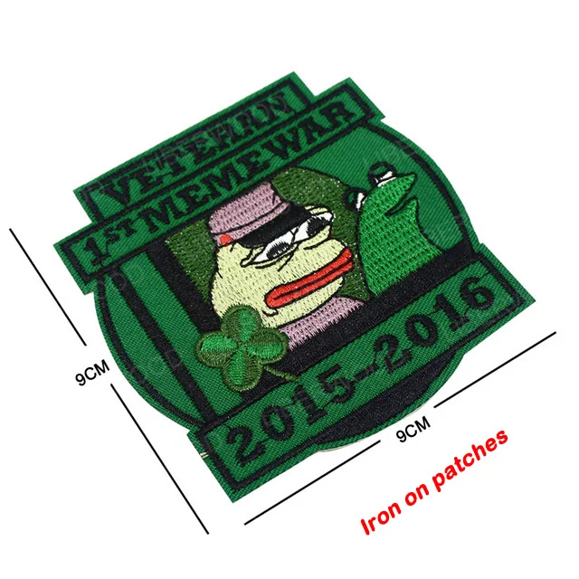 iron on patch Смешной Sad Pepe The Sad Frog Meme патч Sad лягушонок Пепе вышивка нашивки значки аппликации для куртки Рюкзак - Цвет: iron on patch