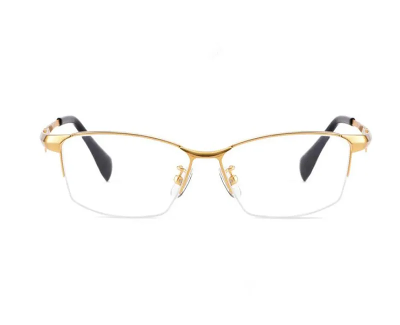 Business New Men Pure Titanium Half Rim Progressive Multi-focal Lens Eyewear See Near Far Brand Design Reading Eyeglasses Men