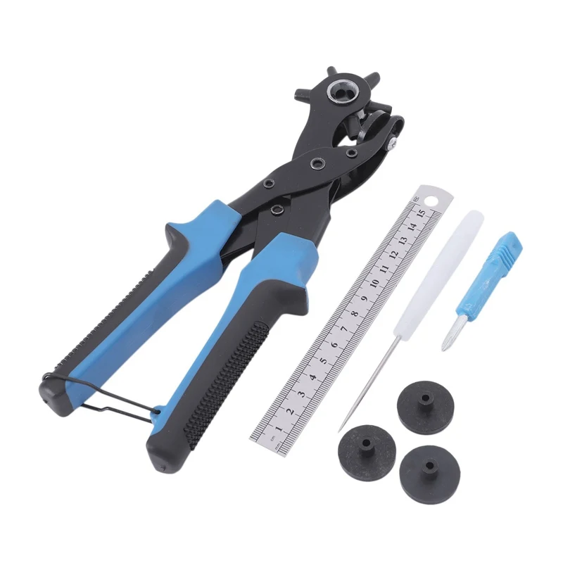 

Multi-Size Leather Puncher Heavy Duty Rotary Punching Pliers Tool For Belt Saddle Watch Strap Shoes Cloth Eyelet