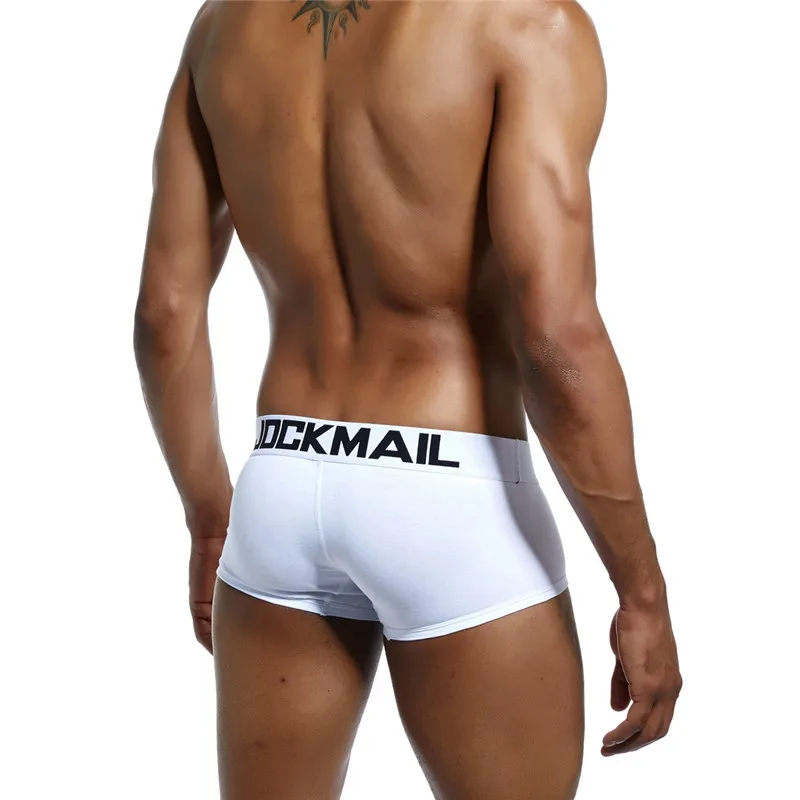 Jockmail, боксеры, мужское нижнее белье, с мешочком для пениса, Большой U выпуклый, сексуальные трусы, одноцветные, белые, для геев, нижнее белье, Слип, homme, хлопковые, мужские трусики