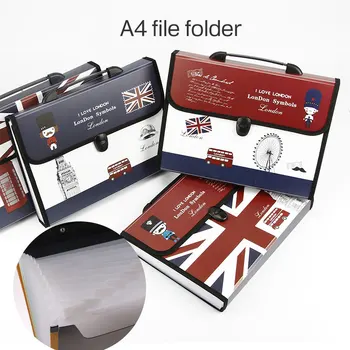 

File Organiser 12 Pockets Expanding A4 Paper Display Bag Filing Multifunctional Office Supplies Storage Documents Case Portable