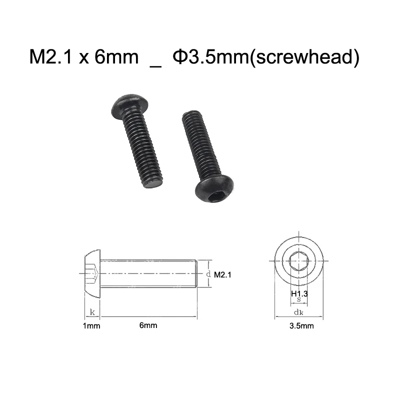 

M2.1 x 6mm _ Φ3.5mm(screwhead) Knife screws Suitable for Emerson /spyderco / Benchmade/ ZT /ONTARIO