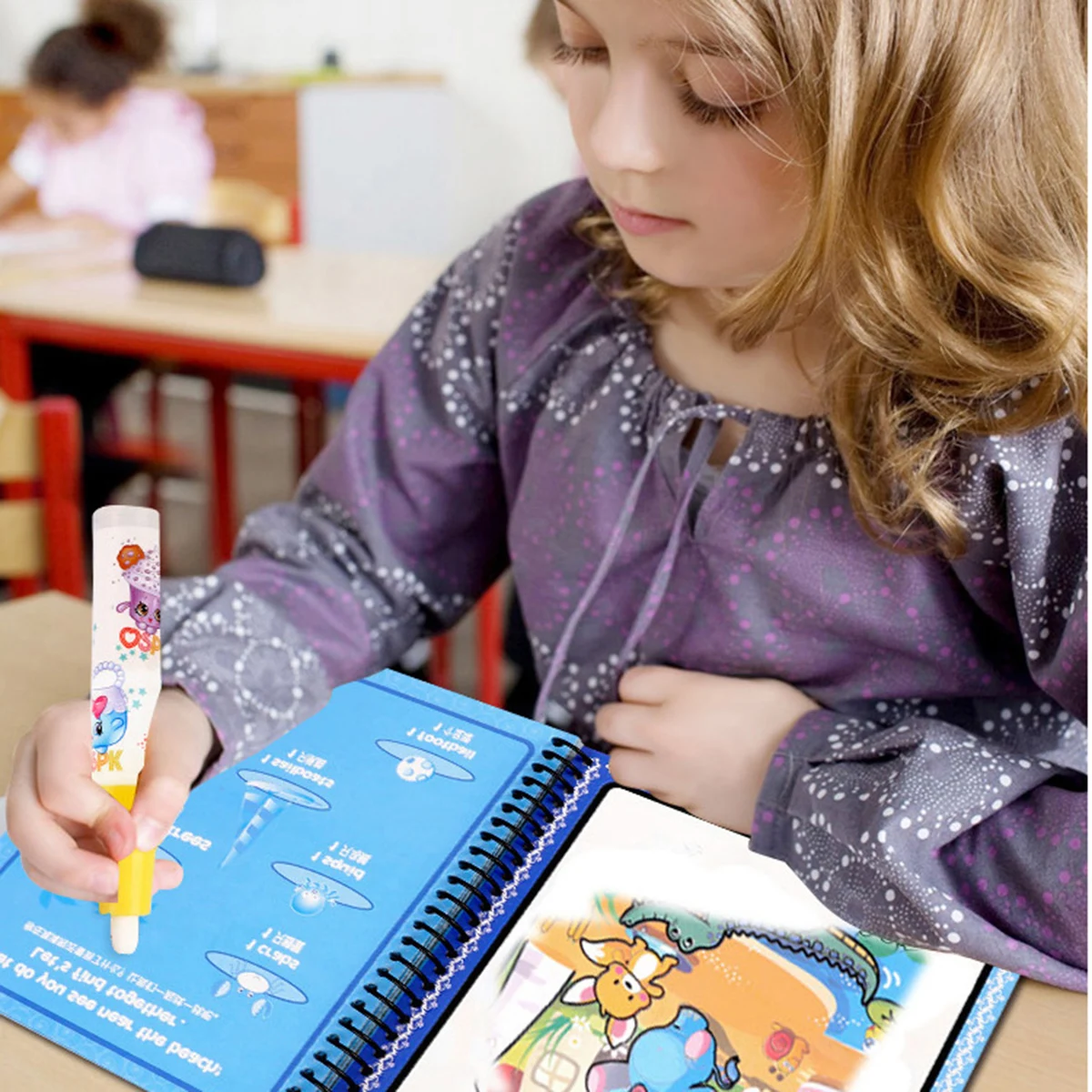 Magic Water Drawing Book Coloring Book Doodle& Magic Pen Painting Drawing Board For Kids Toys Birthday Gift Reusable