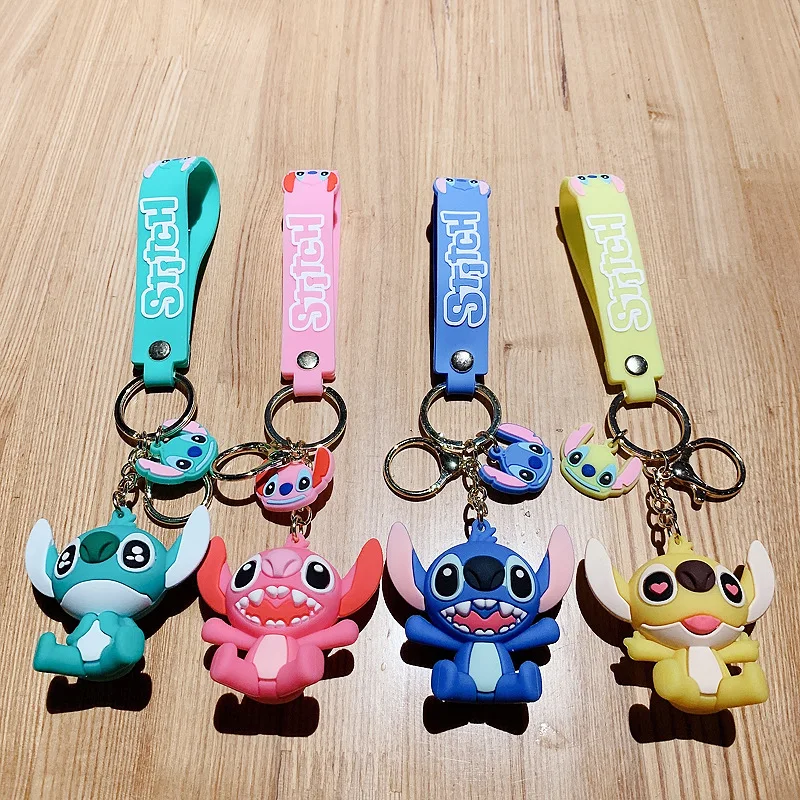 Key Chain Disney Lilo & Stitch Toys Children Anime Stitch Pendant Doll Kawaii Angel