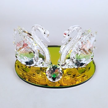

SOUVENIR XMAS GIFT CRYSTAL SWAN FIGURINES COLLECTION PAPERWEIGHT HOME TABLE CENTERPIECE ORNAMENT WEDDING FAVORS