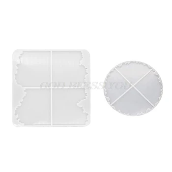 

2Pcs/Set Crystal Epoxy Resin Mold Coaster Casting Silicone Mould Handmade DIY Crafts Decorations Making Tools Drop Shipping