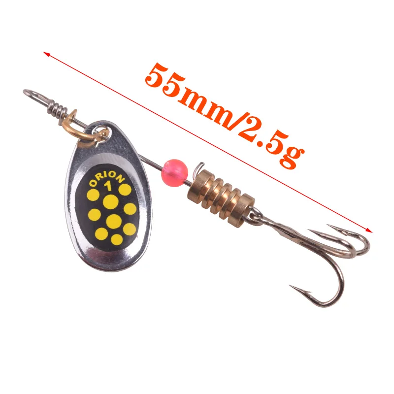 WDAIREN Rotating Spinner Fishing Lure 2.5g 3.5g 5.5g Spoon Sequins Metal Hard Bait Treble Hooks Wobblers Bass Pesca Tackle