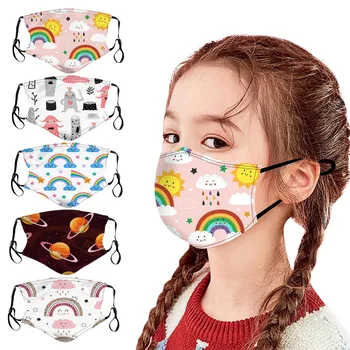 

5PCS Cute Unisex Children Cartoon Printed Reusable Washable Outdoor Breathable Face Mask Mascarilla Tela Masque Маска Для Лица