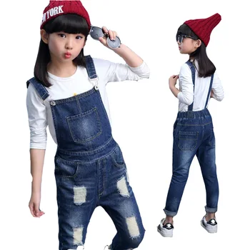 

Girl jeans overall kids clothes fall teenage overol cowboy pants children clothing jeans girl suspenders for 6-15 years old